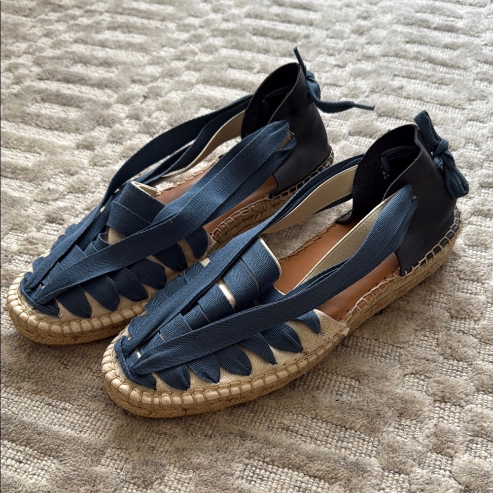 Handmade Spanish Women's Navy Espadrille Sandals - brand NAGUISA